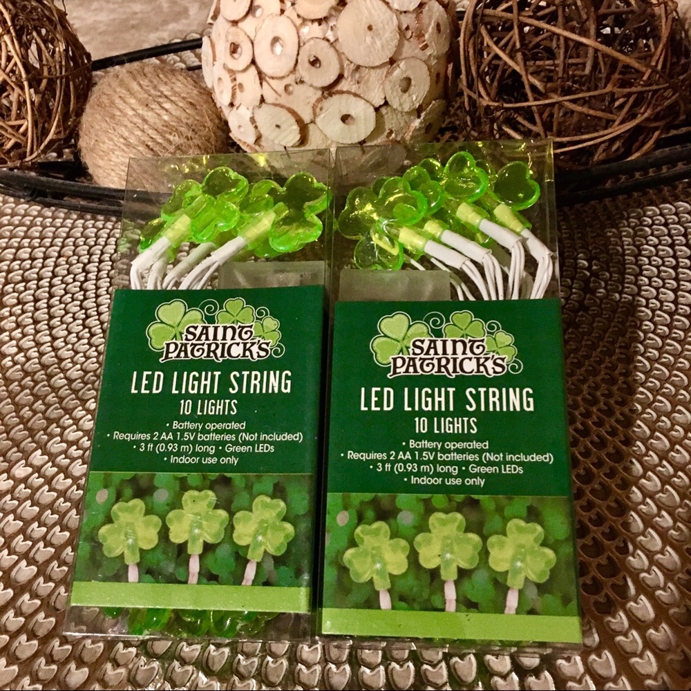 St. Patrick’s Day LED Green Irish Shamrock String Lights